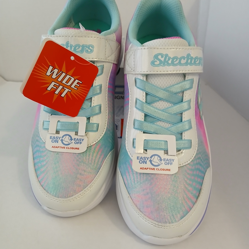 Skechers Kids Tie-Dye Pastel Sneaker - Mint, Pink & Lavender - Picture 5 of 8